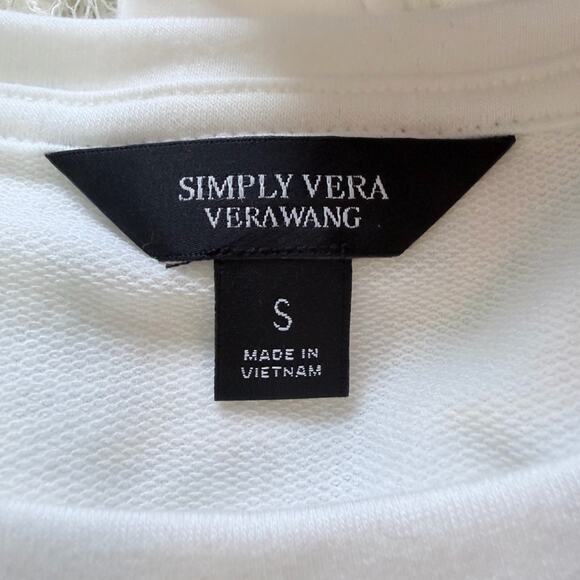 Simply Vera Vera Wang Lace Hem 2Fer Top White Knight Size Small NWT - Picture 7 of 13